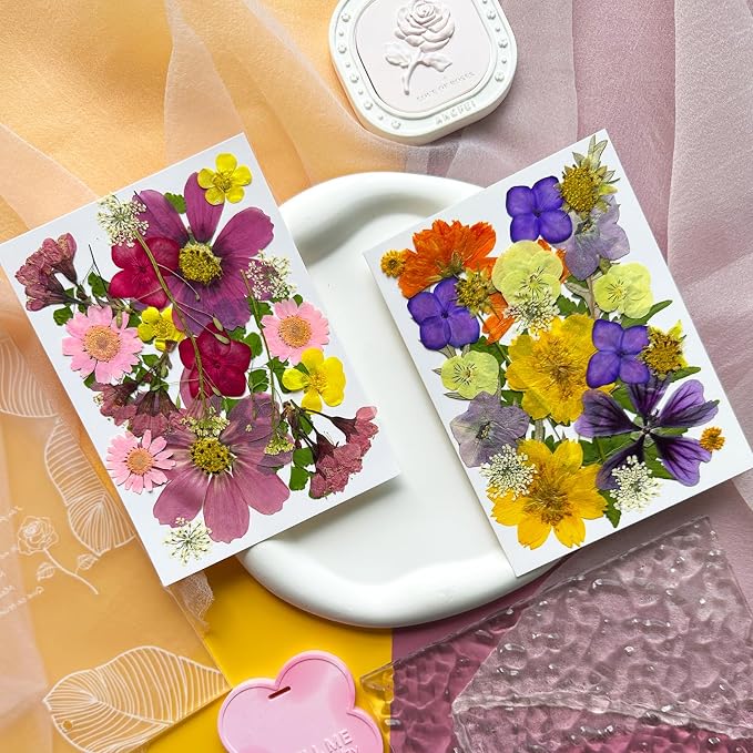 46Pcs Pressed Dried Flowers Real Natural Leave - Image 3
