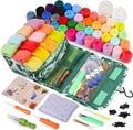 JNENERY Needle Felting Kit, 42 Colors Wool Roving Starter Kit, Needle Felting by Jnenery