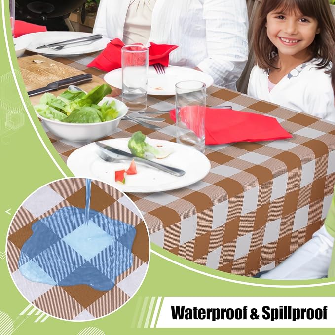 Smiry Rectangle Table Cloth, Waterproof Vinyl Tablecloths - Image 2