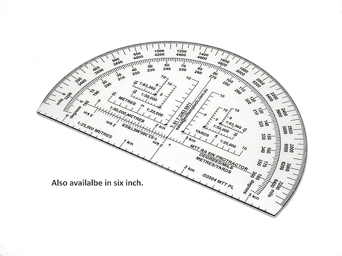 Degrees Mils Meters Yards Protractors