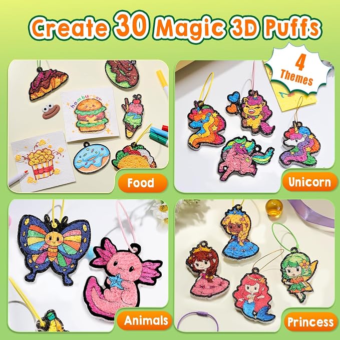 JMMICO 81 PCS 3D Art Paint & Puff Set, Mess-Free Crafts - Image 4