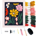 Silentsea Punch Needle Kit for Beginner Adults – Flower Embroidery Frame Kit by Silentsea