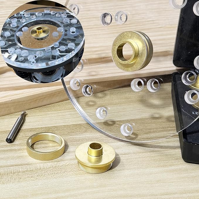 11 Pcs Premium Brass Router Template Guides Set - Fit Any Routers Sub-Base of The Porter Cable Style Router Bushing Guide Set with Carrying Case