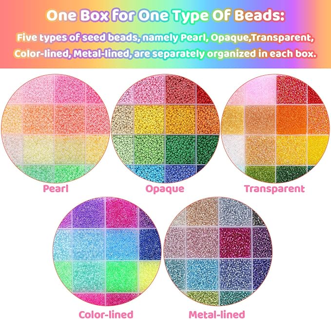 Funtopia 61000pcs 2mm Seed Beads - Image 2