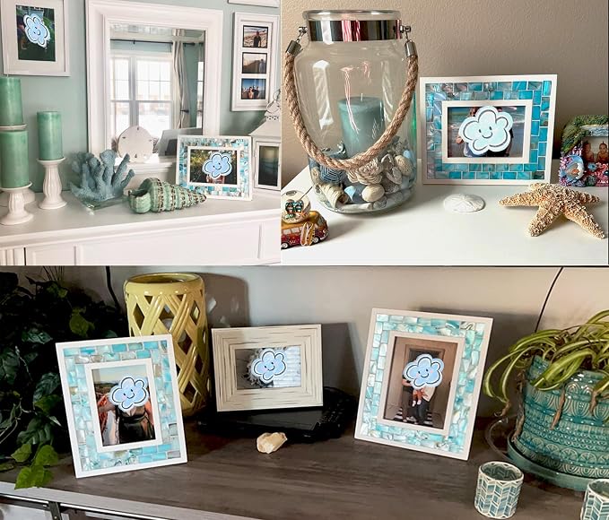 Beach Theme Picture Frame, 3.5x5 inch, Mother of Pearl, Tabletop or Wall - Image 4
