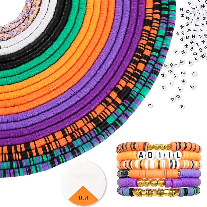 ADIIL 7200pcs Clay Beads Bracelet Making Kit, 6mm Polymer Heishi Beads by ADIIL