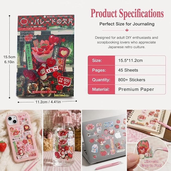 Tmtains 45 Sheets Japanese Sticker Book - Image 3