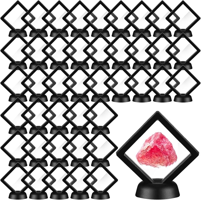 60 Pcs 3D Floating Display Case PE Film Jewelry Storage Box Coins Display Frame by FairySandy