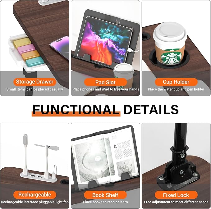 Lap Desk for Bed, Adjustable Laptop Desk - Image 5