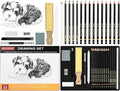 Charcoal & Graphite Drawing Pencils, 6H-10B Sketch Set, 22 Pack | Graphite by BUUTIIGER