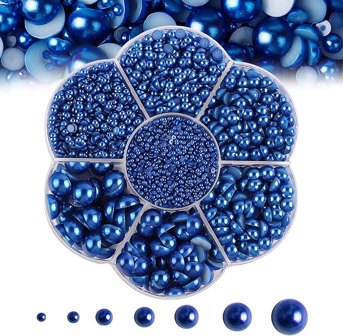 5600PCS Half Round Pearls Flatback Imitation Pearls by MLGDA