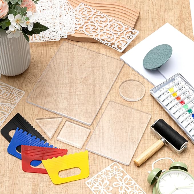 Faccito Gel Printing Plate Kit 8x10 & 5x7 Complete Beginner Gelli Plate Starter - Image 6