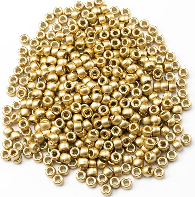Gxueshan 1000 Pcs Acrylic Gold Pony Beads 6x9mm Bulk - Image 2