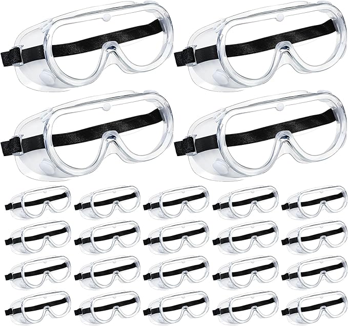 Safety Goggles Anti Fog Lab Goggles Clear Protective Eye Goggles Adjustable Safety Goggles for Chemistry Lab Mowing