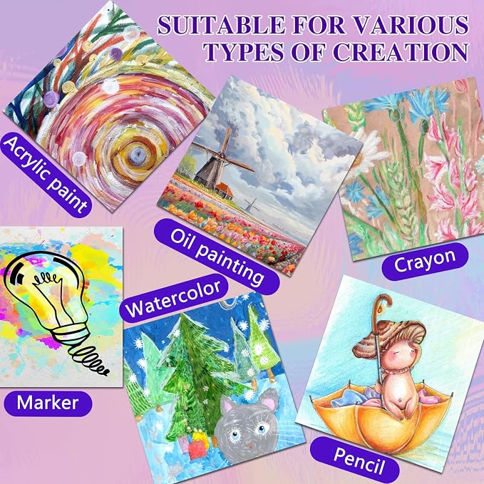 ESRICH 4 Pack Mini Canvases for Painting 5x5In, 5/8''Profile Small Square - Image 6