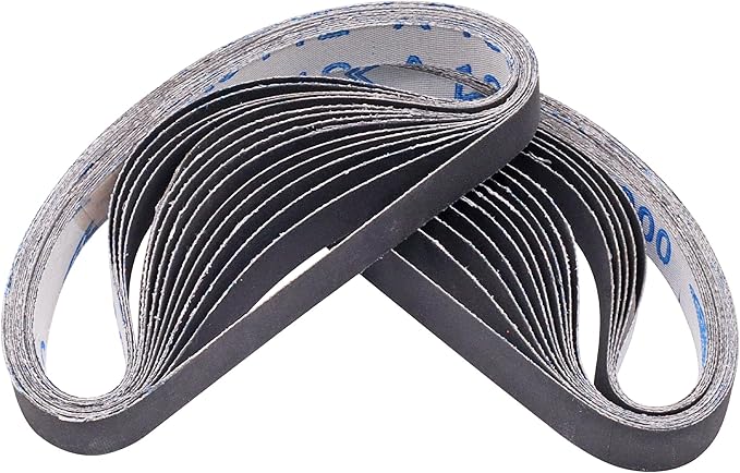 30 Pcs 1/2 x 12 Inch Replacement Sharpening Belt, 1000 Fine Grit Knife Sharpener Sanding Belt Kit for Official Work Sharp (WSKTS & WSKTS-KT/Mk.1 & Mk.2) Knife & Tool Sharpener