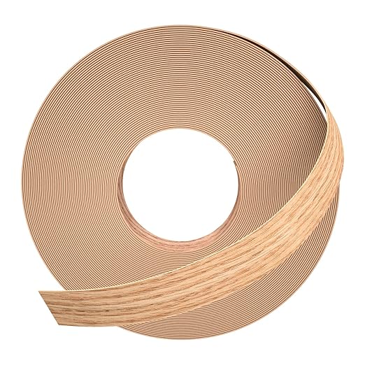 GSCIT Club Red Oak Edge Banding, 1 inch x 250ft roll of Veneer Edge Banding Pre-glued Flexible, Real Wood Tape Banding for Cabinet Repair Furniture Restoration, ZYKJ-1-250-RedOak