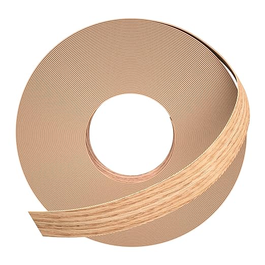 GSCIT Club Red Oak Edge Banding, 5/8 inch x 250ft roll of Veneer Edge Banding -Pre-glued Flexible, Real Wood Tape Banding for Cabinet Repair Furniture Restoration