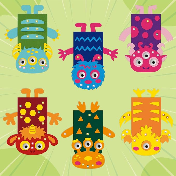 WATINC 6Pcs Hand Puppet Making Kit, Art Craft Felt Sock Puppet Toys, Creative - Image 4