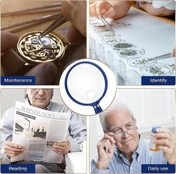 Feosky Handheld Reading Magnifier, 3X Magnifier, 75mm Shatterproof Lens - Image 5