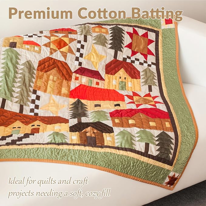 47" x 59" 100% Natural Cotton Quilt Batting, Breathable Crib Size Batting | 200 - Image 7