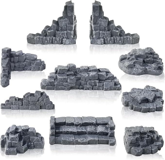 Warmtree Stone Wall Ruins for Terrain Sets, Miniature Terrain Building Tabletop by Warmtree