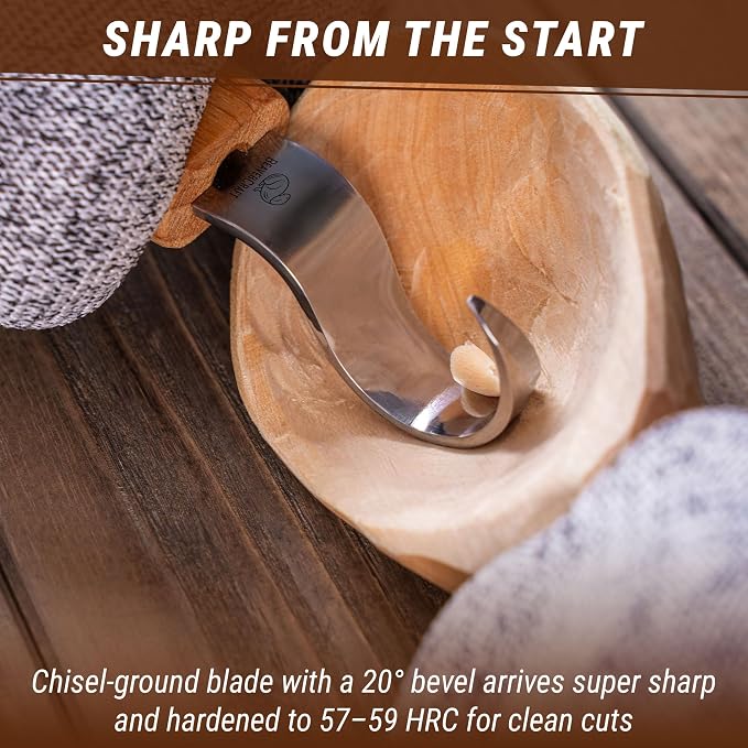 BeaverCraft Spoon Carving Hook Knife SK1 - Image 3