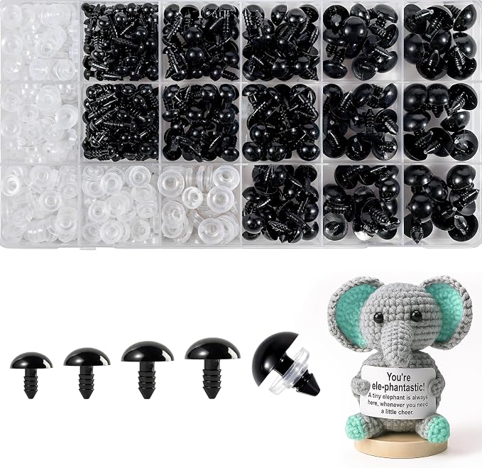 XKDOUS 508Pcs 6-14 mm, 5 Sizes Safety Eyes by XKDOUS