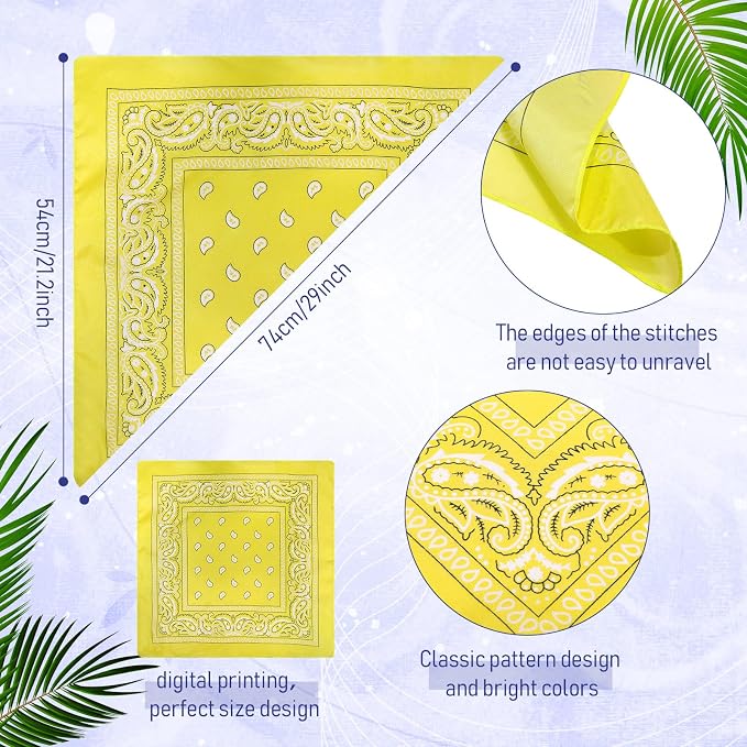 100 Pack Bandanas Unisex Paisley Bandanas Bulk Multi Purpose Cowboy Head Wrap - Image 2