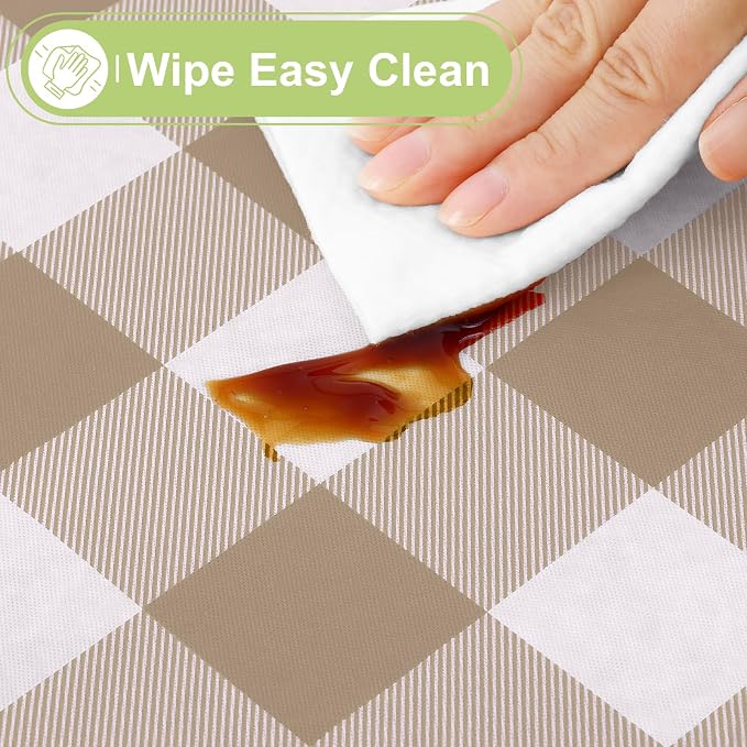Smiry Plastic Table Cloth, Waterproof Vinyl Tablecloth - Image 3