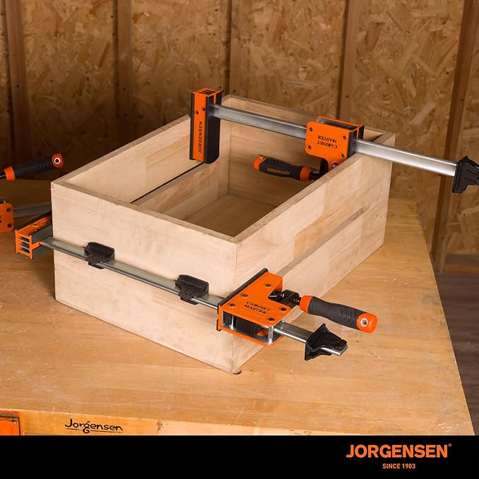 JORGENSEN 18-Inch Parallel Bar Clamp, Heavy-Duty Cabinet Master Clamp for Woodworking Glue-Up, 2200 lbs Force, Quick Release, Spreader Function, 2-Pack