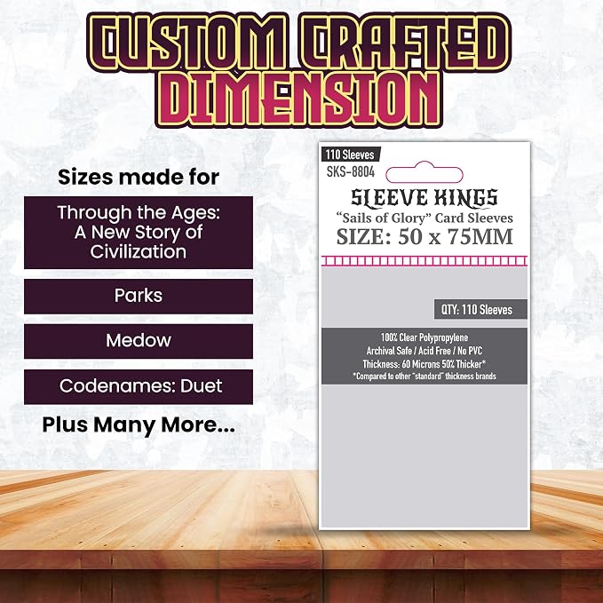Sleeve Kings Sails of Glory Compatible Card Sleeves – 50x75mm, 110 Pack - Image 3