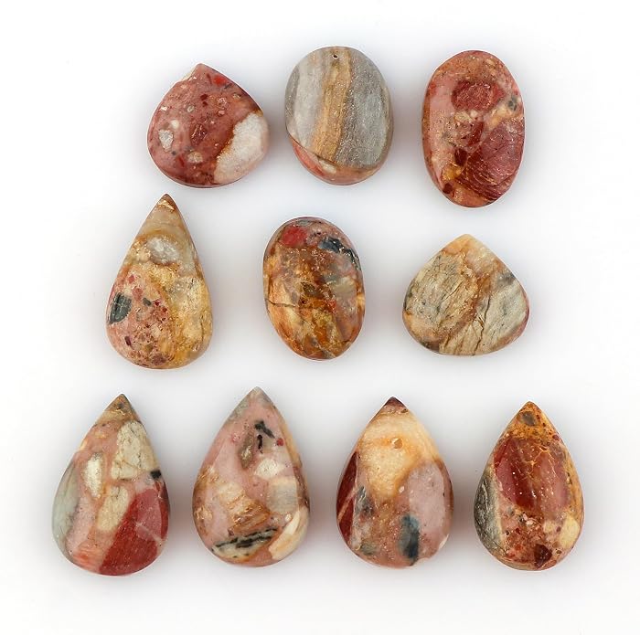 10pcs, Natural Gemstone Cabochon, Wholesale Assorted Flatback Crystals - Image 2
