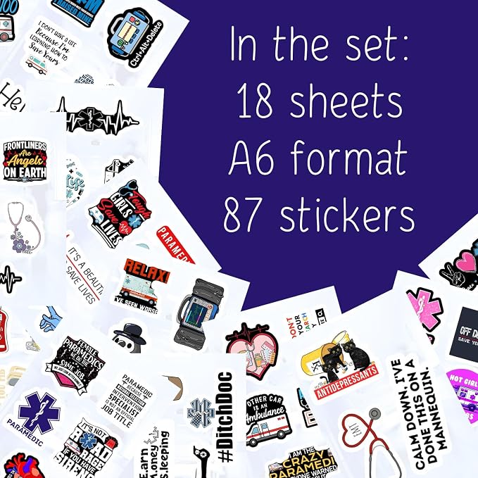 BulbaCraft Emergency Medical Technician Stickers, EMT Stickers - Image 2