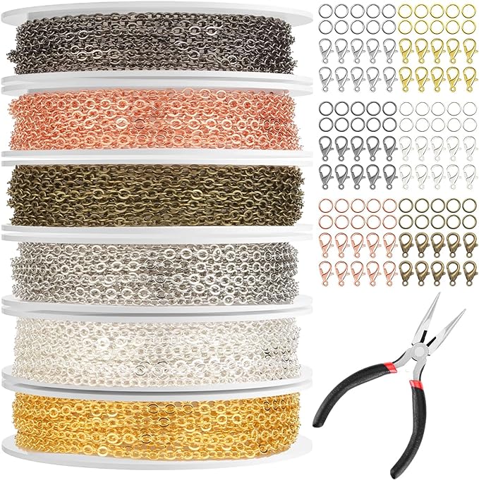 selizo Chains for Jewelry Making, 60ft Jewelry Making Chains for Necklace by selizo