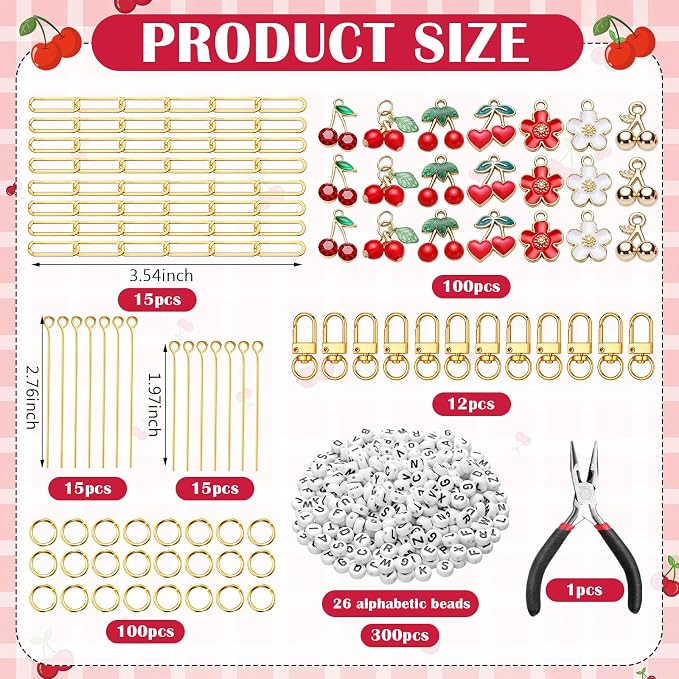 CraftyDream 558 Pcs Cherry Charms - Image 2