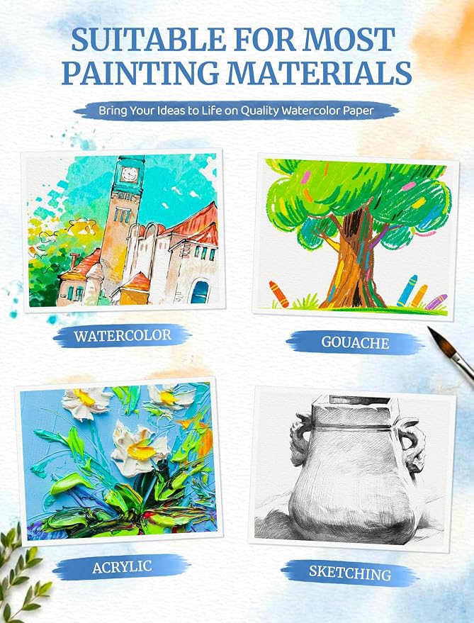 168 Sheets 5x7 Watercolor Paper Bulk, Cold Press Watercolor Paper 5x7, 110 - Image 5