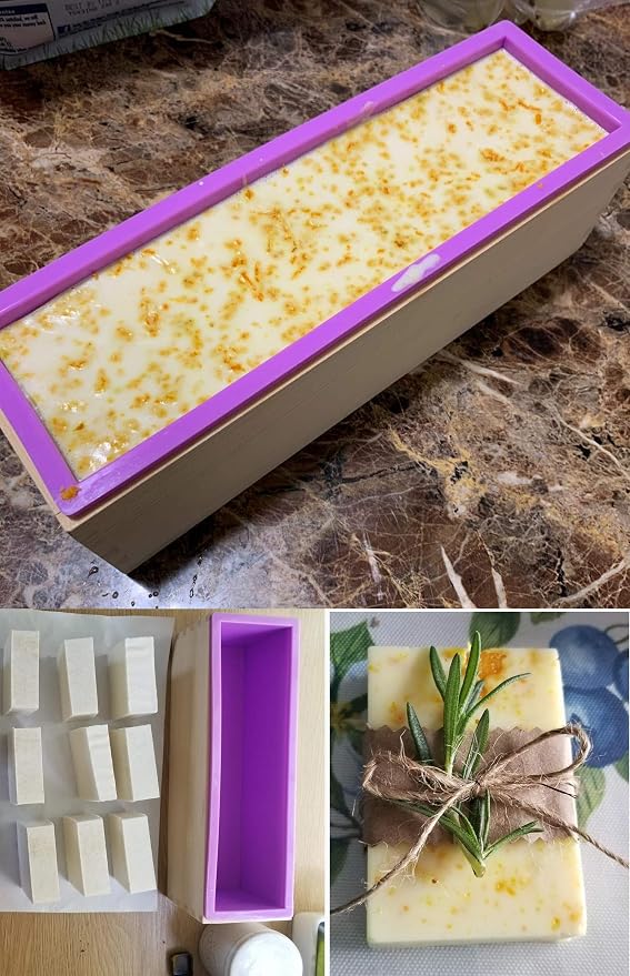 2 PCS Silicone soap molds -1 PCS Soap Cutting Tool Set Wooden Bamboo - Image 7