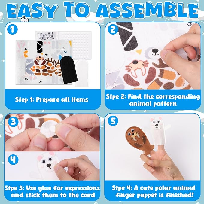 COcnny Polar Animal Finger Puppets - Image 3