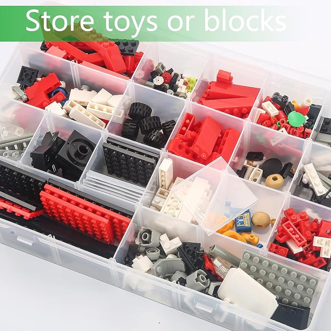 Gbivbe Large 24 Grids Plastic Organizer Box Adjustable Dividers, Art DIY Crafts - Image 7