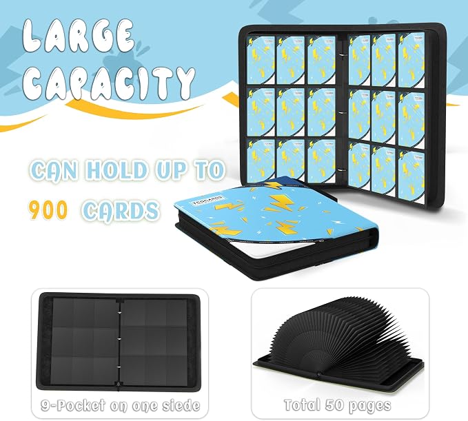 Trading Card Binder 9 Pocket, Card Binder 900 Pockets, Card Book Holder Cards - Image 4