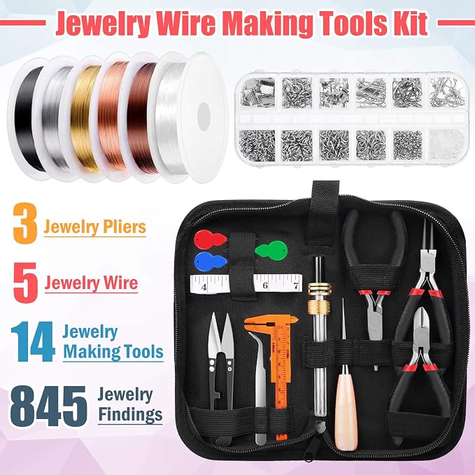 Thrilez Wire Wrapping for Jewelry Making, Repair and Beading Supplies Kit - Image 2