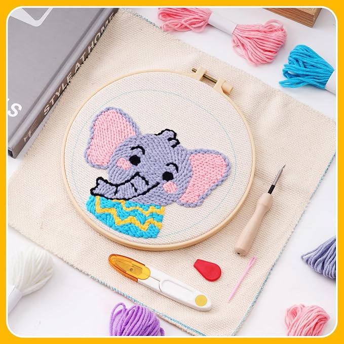 Pllieay 4 Sets Punch Needle Kits, Punch Needle Embroidery Kits - Image 4