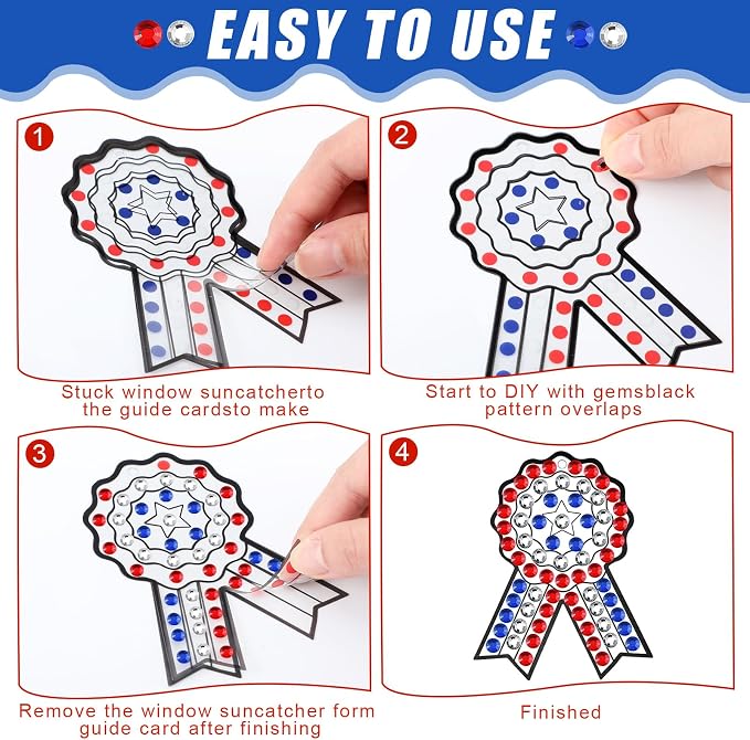 36 Sets 4th of July Patriotic Diamond Painting Crafts Ornaments 250th - Image 5