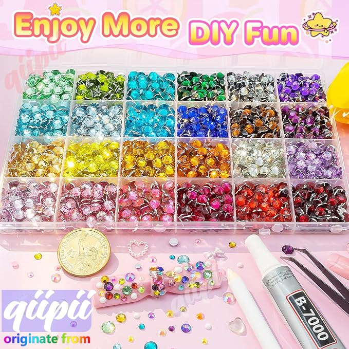 qiipii 24 Color 6mm Crystal Resin Rhinestones - Image 4
