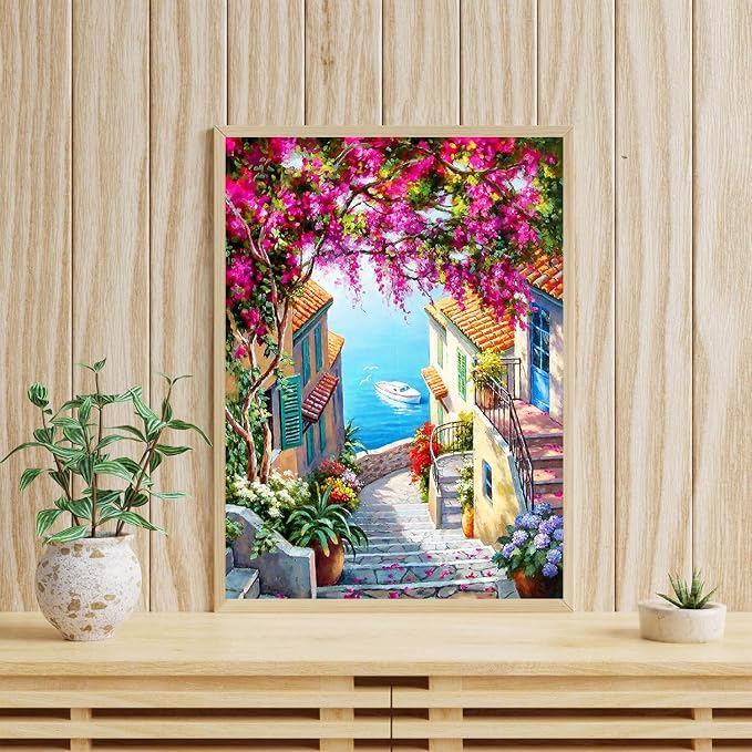 WUDWL Diamond Art Kits for Adults Beginner, Seaside Town DIY Modern Diamond - Image 5