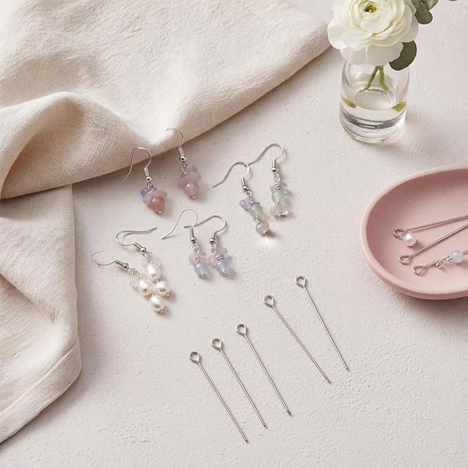 Junkin 1400 Pcs Eye Pins Mix Jewelry Findings 0.63 * 0.79 * 1.18 in Open Eye - Image 5