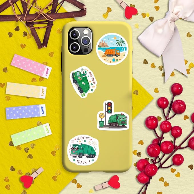 100Pcs Garbage Truck Stickers for Water Bottle, Laptop - Image 6