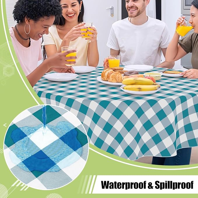 Smiry Plastic Table Cloth, Waterproof Vinyl Tablecloth - Image 2