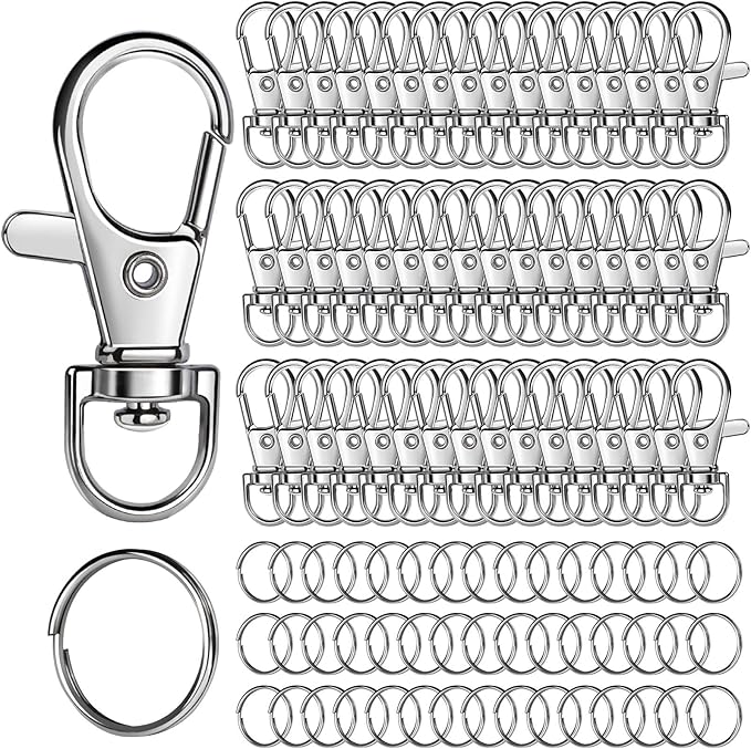 LEOBRO 100PCS Lobster Claw Clasps and Key Rings, Keychain Making Kit by LEOBRO
